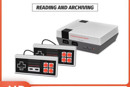 Retro Family HD Video Classic Game Console Built-In 621 Games HD Output with Two Wired Controller TF Card Loading Games