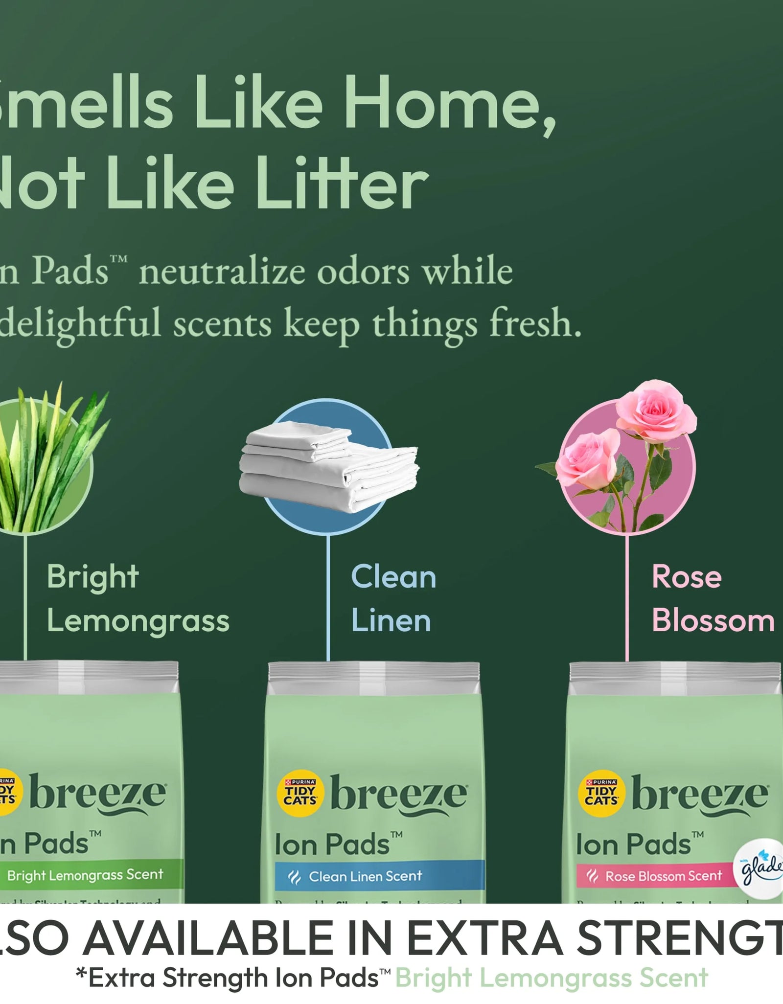(10 Pack) Purina  Breeze Bright Lemongrass Scented Ion Cat Litter Pads Refill Pack