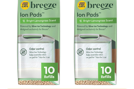 (10 Pack) Purina  Breeze Bright Lemongrass Scented Ion Cat Litter Pads Refill Pack
