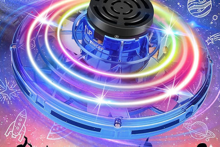 Flying Spinner Toy, Mini Flying Ball Toys,With 360 Fly Rotating UFO Fun Toy LED Light Flying Fidget Spinner Orb for Girls Boys Adult Indoor Outdoor,Blue