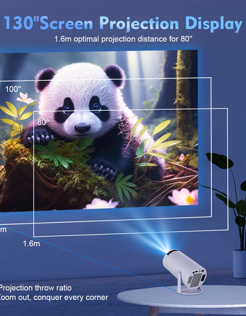 Load image into Gallery viewer, Android 14 Wifi6 260ANSI Projector Allwinnerh726 1280*720P 8K180° Flexible BT5.4 Home Cinema Outdoor Portable Projetor
