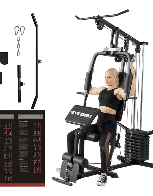 Load image into Gallery viewer, Multifunctional Home Gym System, Home Gym Station with 105LBS Weight Stack, All in One Workout Machine for Full Body Strength Training
