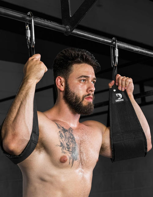 Load image into Gallery viewer, Hanging Ab Straps for Pull up Bar &amp; Abdominal Muscle Building, Rip Resistant and Padded Arm Support for Ab Workout, Ab Sling Straps for Knee and Leg Raises, Pull up Straps for Men and Women
