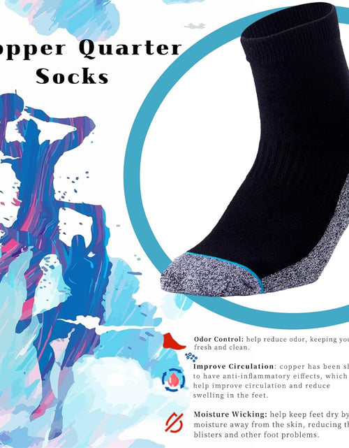 Load image into Gallery viewer, Copper Infused Athletic Ankle Quarter Socks for Mens and Womens 4/5 Pairs

