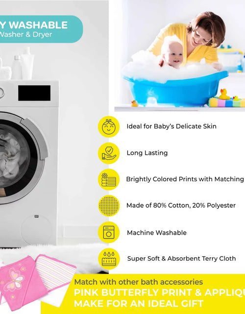 Load image into Gallery viewer, Juego De Toallas Con Capucha Para Baño Y Paños Para Bebés, Juego De Regalo De 23 Piezas, Butterfly Rosa
