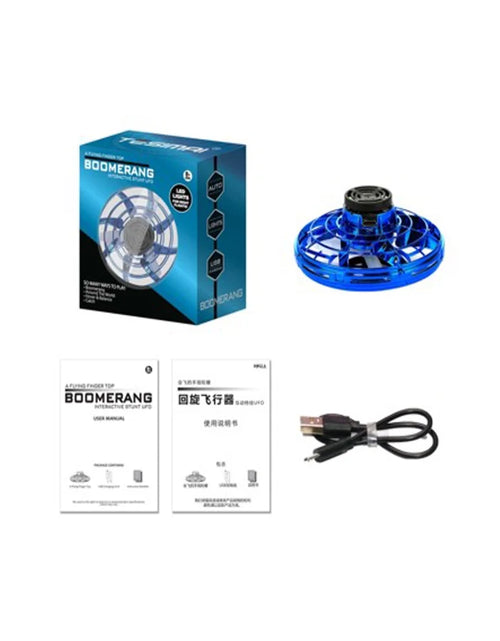 Load image into Gallery viewer, Flying Spinner Toy, Mini Flying Ball Toys,With 360 Fly Rotating UFO Fun Toy LED Light Flying Fidget Spinner Orb for Girls Boys Adult Indoor Outdoor,Blue
