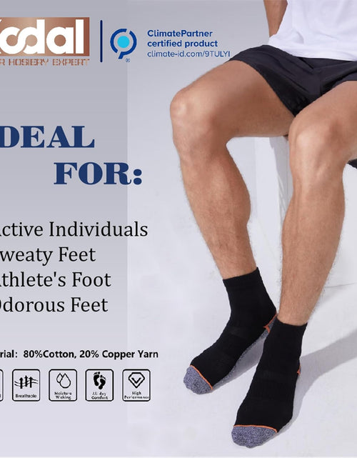 Load image into Gallery viewer, Copper Infused Athletic Ankle Quarter Socks for Mens and Womens 4/5 Pairs
