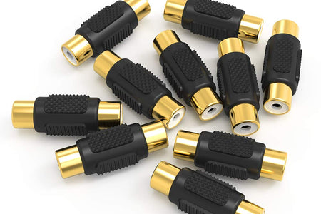[10 Pack] RCA Female to Female Coupler Audio Video Gold Adapter, for Phono,Speaker,Rca Cable,Amplifier