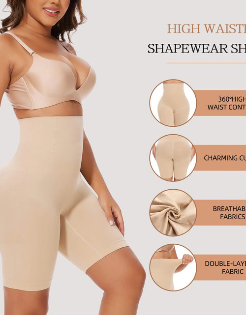 Load image into Gallery viewer, 2 Packs De Shorts Moldeadores De Control De Abdomen Faja Moldeadora Para Mujer De Cintura Alta Adelgazante De Muslos
