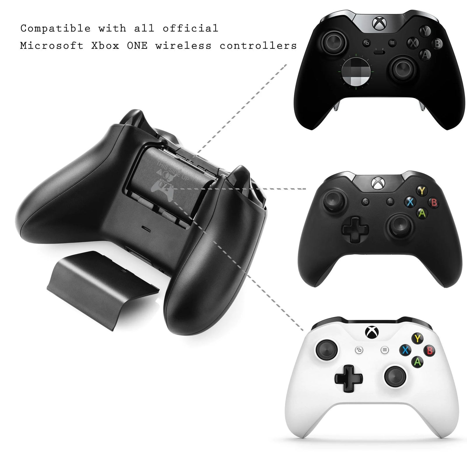 2-Pack Rechargeable Batteries Compatible with Xbox Series X, Series S, and Xbox One - Comes with 2 2800Mah Batteries and Charging Station - Smart LED Indicator