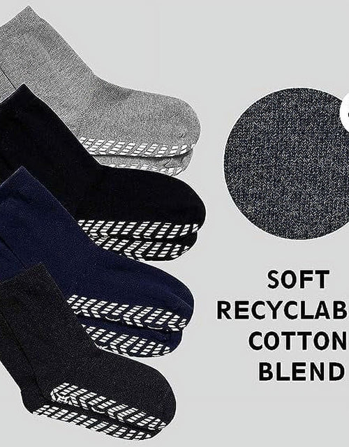 Load image into Gallery viewer, 5 Pairs Non Slip Grip Socks - Ideal for Yoga, Pilates, Hospital Use - Men &amp; Women'S Crew Sticky Gripper Socks (Size 10-13)

