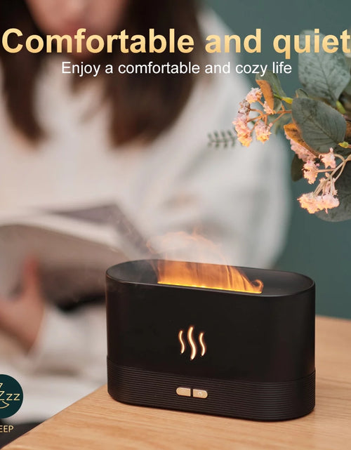Load image into Gallery viewer, Humidifier,Ultrasonic Cool Mist Humidifier with 7 Colors Flame Lights,Essential Oil Diffuser,For Room,White
