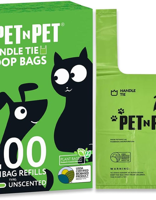 Load image into Gallery viewer, Poop Bags Unscented | Dog Poop Bags with Tie Handles | USDA Certified 38% Biobased Dog Waste Bags | Cat Poop Bags | Durable Dog Bags for Poop | Easy Dispensing 200 Counts Poop Bags for Dogs
