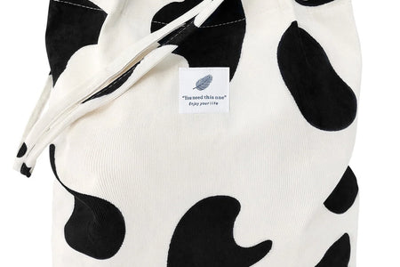 Women’S Corduroy Canvas Cow Tote Shoulder Purse