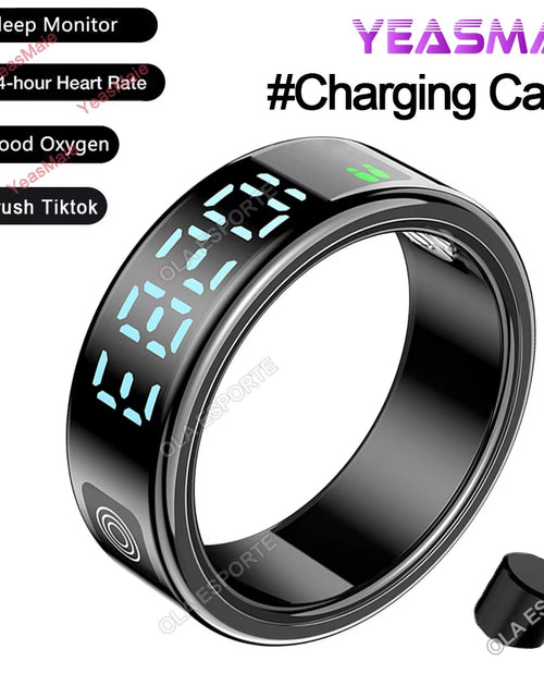 Load image into Gallery viewer, 2025 Smart Ring LED Touch Display Screen Gesture Swipe Video Heart Rate Health Monitoring 5ATM Waterproof Smart Rings Men Women
