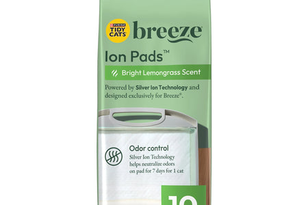 (10 Pack) Purina  Breeze Bright Lemongrass Scented Ion Cat Litter Pads Refill Pack