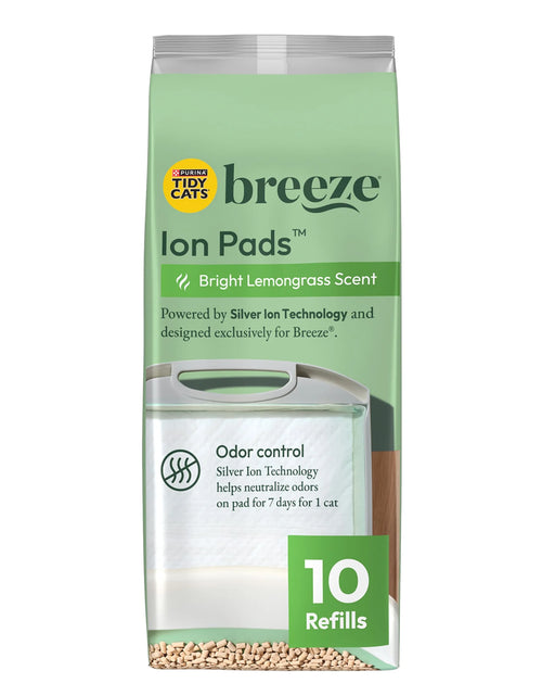 Load image into Gallery viewer, (10 Pack) Purina  Breeze Bright Lemongrass Scented Ion Cat Litter Pads Refill Pack
