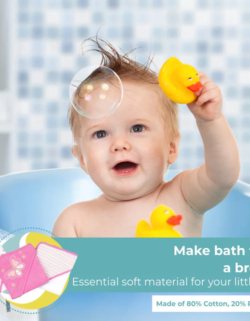 Load image into Gallery viewer, Juego De Toallas Con Capucha Para Baño Y Paños Para Bebés, Juego De Regalo De 23 Piezas, Butterfly Rosa
