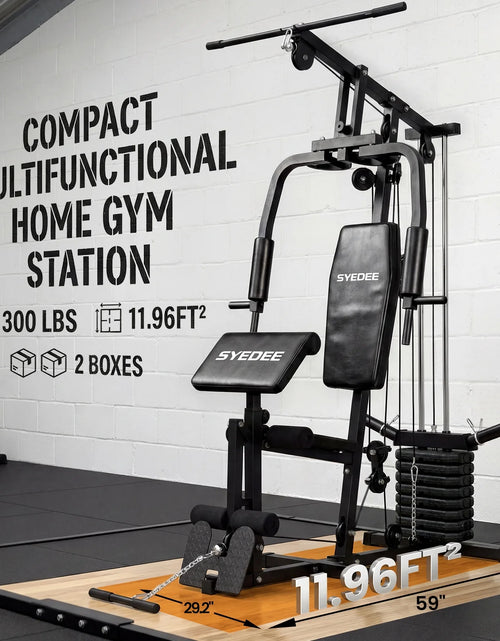Load image into Gallery viewer, Multifunctional Home Gym System, Home Gym Station with 105LBS Weight Stack, All in One Workout Machine for Full Body Strength Training
