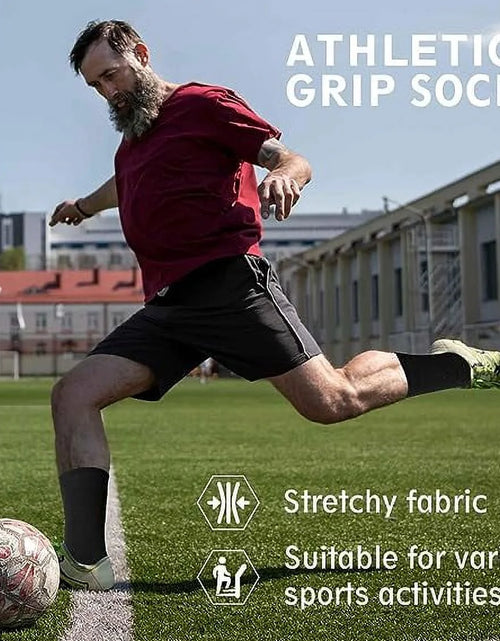 Load image into Gallery viewer, 5 Pairs Non Slip Grip Socks - Ideal for Yoga, Pilates, Hospital Use - Men &amp; Women'S Crew Sticky Gripper Socks (Size 10-13)
