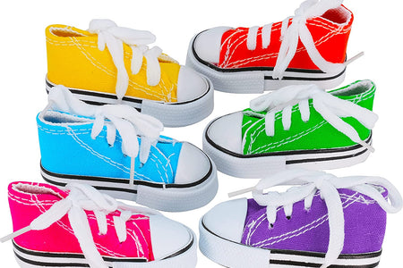6 Mini Sneakers Colorful Cotton Shredding Foraging Treat Chew Parrot Parakeets Cockatiels Conures and Similar Birds