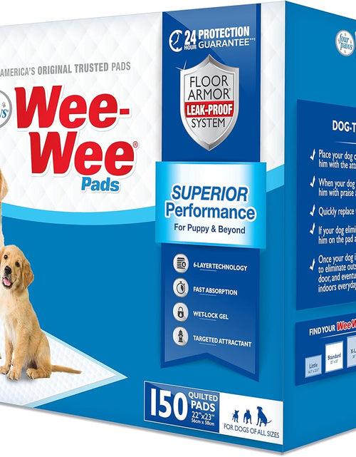 Load image into Gallery viewer, Wee-Wee Superior Performance Pee Pads for Dogs - Dog &amp; Puppy Pads for Potty Training - Dog Housebreaking &amp; Puppy Supplies - 22" X 23" (200 Count)
