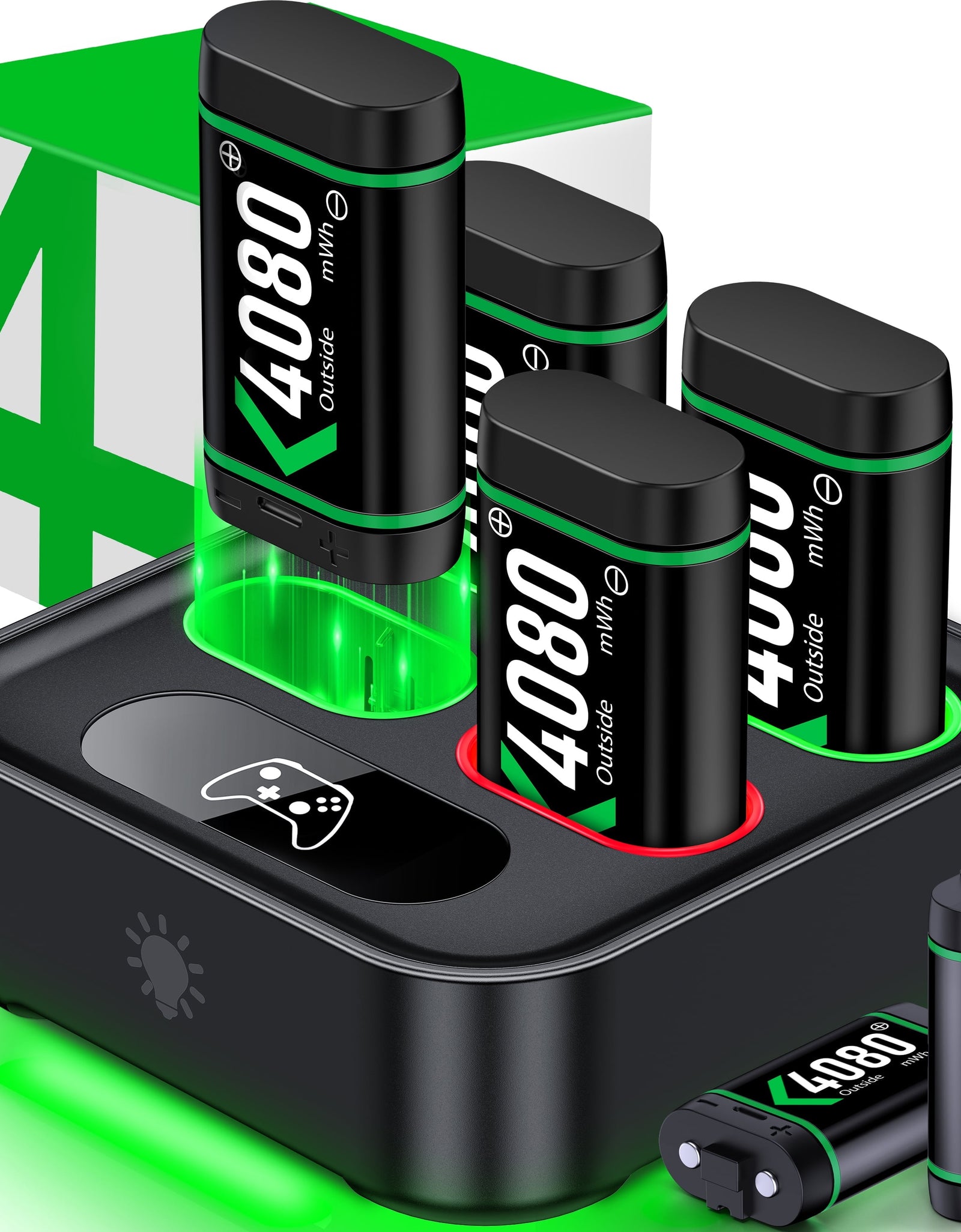 Xbox Controller Battery Pack for Xbox One/Xbox Series X|S, 6PCS 4080Mah Xbox Rechargeable Battery Packs & Xbox Charger Station for Xbox One/One S/One X/One Elite