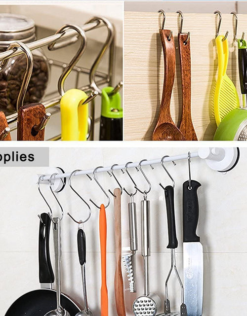 Load image into Gallery viewer, 10 Pack Heavy Duty S Hooks Black S Shaped Hooks Hanging Hangers Hooks for Kitchen, Bathroom, Bedroom and Office: Pan, Pot, Coat, Bag, Plants(10 Pack/Black/Small)
