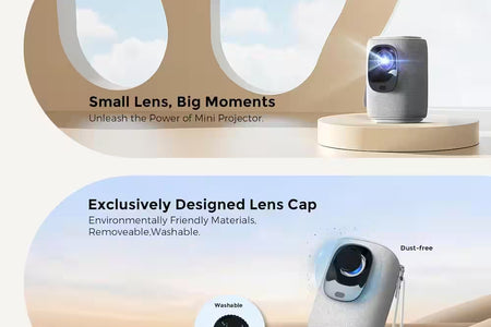 1920 X 1080 Full HD Wifi Bluetooth Mini Portable Projector with 9000-Lumens Handheld & Compatible HDMI USB, Audio Port