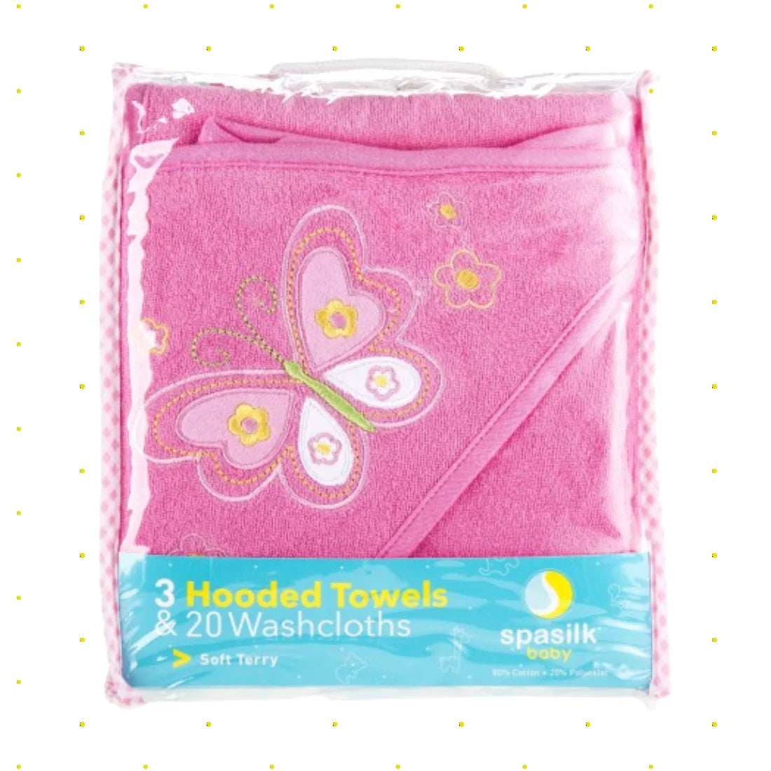 Juego De Toallas Con Capucha Para Baño Y Paños Para Bebés, Juego De Regalo De 23 Piezas, Butterfly Rosa