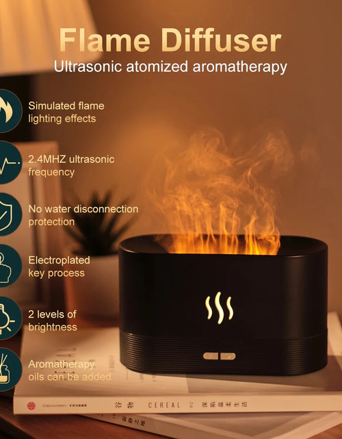 Load image into Gallery viewer, Humidifier,Ultrasonic Cool Mist Humidifier with 7 Colors Flame Lights,Essential Oil Diffuser,For Room,White
