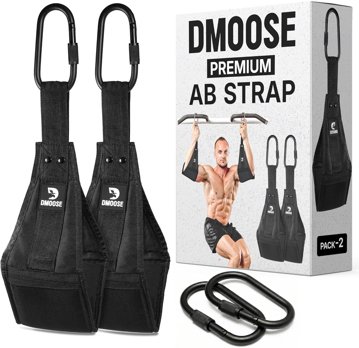 Hanging Ab Straps for Pull up Bar & Abdominal Muscle Building, Rip Resistant and Padded Arm Support for Ab Workout, Ab Sling Straps for Knee and Leg Raises, Pull up Straps for Men and Women