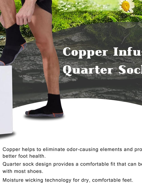 Load image into Gallery viewer, Copper Infused Athletic Ankle Quarter Socks for Mens and Womens 4/5 Pairs
