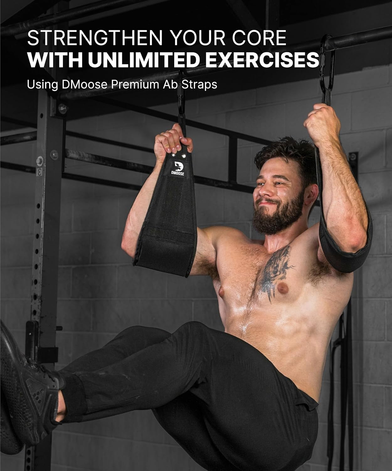 Hanging Ab Straps for Pull up Bar & Abdominal Muscle Building, Rip Resistant and Padded Arm Support for Ab Workout, Ab Sling Straps for Knee and Leg Raises, Pull up Straps for Men and Women