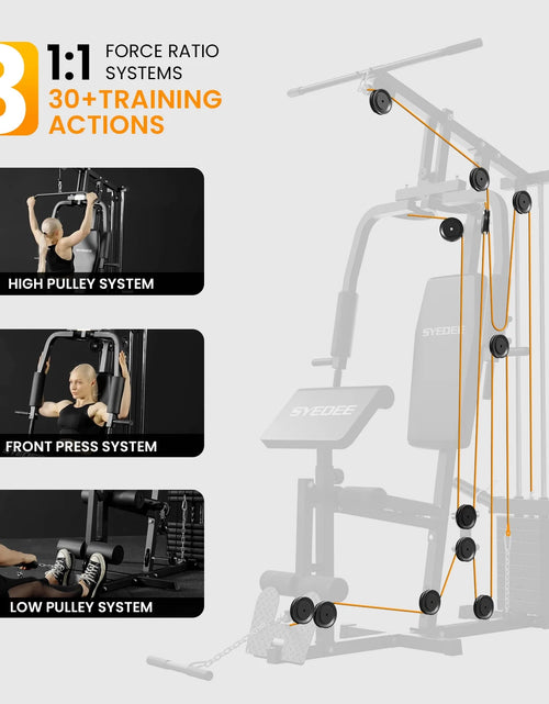 Load image into Gallery viewer, Multifunctional Home Gym System, Home Gym Station with 105LBS Weight Stack, All in One Workout Machine for Full Body Strength Training

