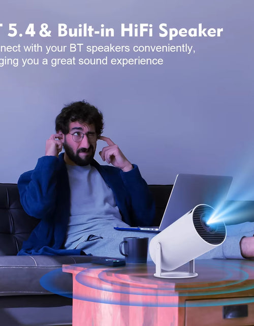 Load image into Gallery viewer, Android 14 Wifi6 260ANSI Projector Allwinnerh726 1280*720P 8K180° Flexible BT5.4 Home Cinema Outdoor Portable Projetor
